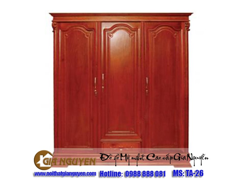 Tủ Quần Áo 3 Cánh Gỗ Tự Nhiên Ta-26