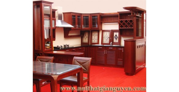 Tủ bếp gỗ tự nhiên